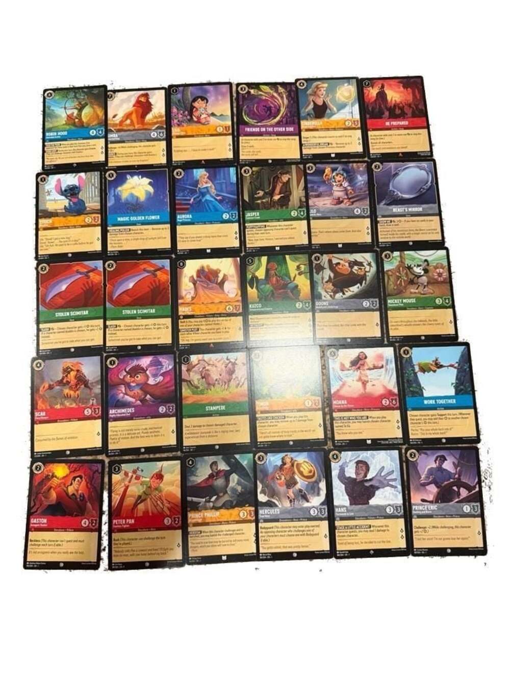 Lot Of 70 Disney Lorcana Trading Cards Legendary